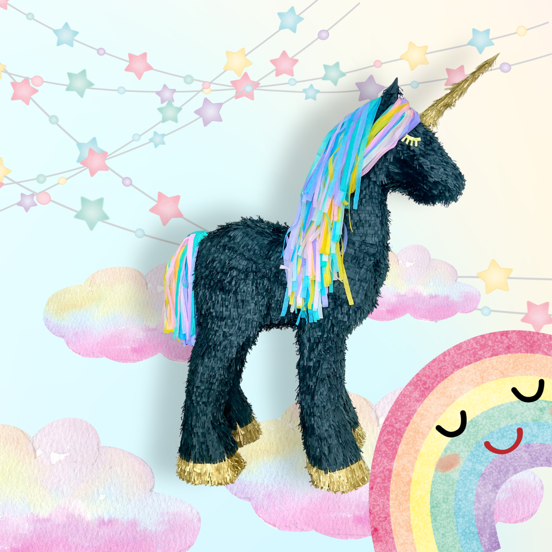 Black Unicorn Piñata for Decoration